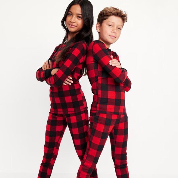 Old Navy Red Buffalo Plaid Pajama SET Youth  Size Small (6) NEW - Picture 5 of 5